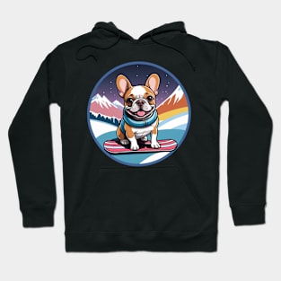 Retro Snowboarding French Bulldog Hoodie